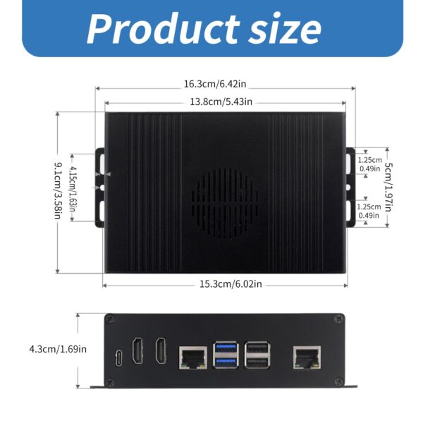 YUGSHNKFC Aluminum Enclosure Case for Development Board with PCIE Ethernet USB3.2 Expansion Board for Optional Large Space - Image 5