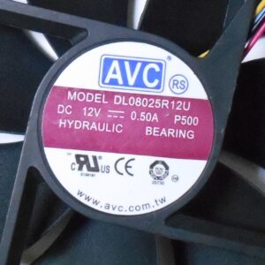 AVC DL08025R12U 80x80x25mm 12V 0.50A 4pin/wire Cooling Fan