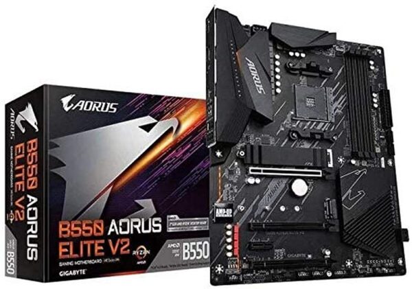 Gigabyte B550 AORUS Elite V2 Motherboard (AM4/DDR4 3200MHz/HDMI/DisplayPort/M.2/USB 3.2) - 9MB55AEL2-00-10 (Renewed)