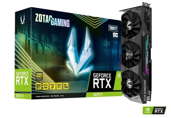 ZOTAC Gaming GeForce RTX™ 3070 Ti Trinity OC 8GB GDDR6X 256-bit 19 Gbps PCIE 4.0 Gaming Graphics Card, IceStorm 2.0 Advanced Cooling, Spectra 2.0 RGB Lighting, ZT-A30710J-10P (Renewed)