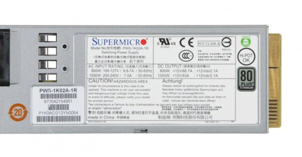 Supermicro PWS-1K02A-1R 1U 1000W Redundant Power Supply (Renewed) - Image 2