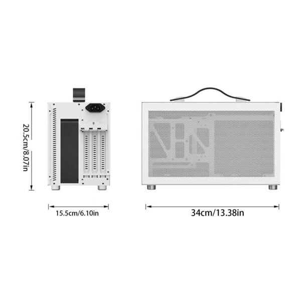 CPU Case Holder, Pc Holder Computer Case with Fan, Adjustable Under Desk and Wall Pc Mount, Fan Desktop Case with Mesh Front Panel, Portable Computer Host Pc Accessories for Home Workplace - Image 3
