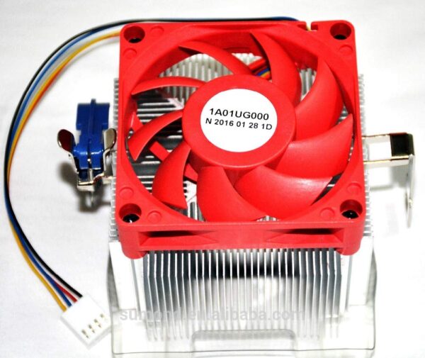 1A01UG000 AMD Wraith FM2+ / FM2 / FM1 / AM3+ / AM3 / AM2+ / AM2 / 1207/940 / 939/754 4-Pin Connector CPU Cooler with Aluminum Heatsink and Copper Core RED 70mm Fan for Desktop PC Computer