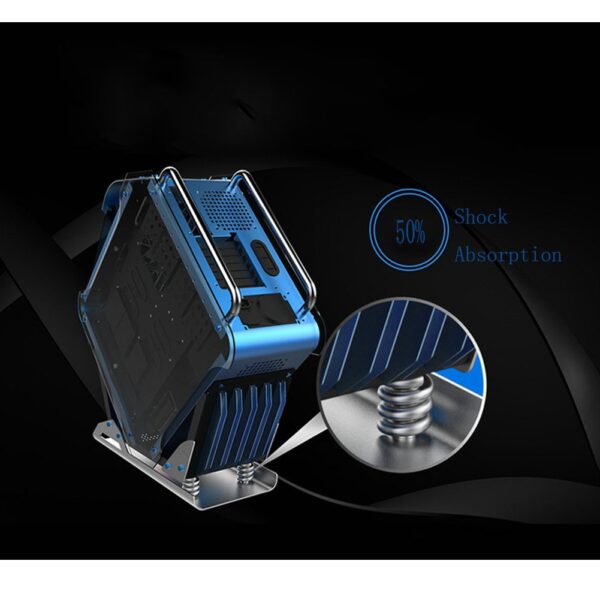 HOBBYT Rhombus All Aluminum Alloy Water-Cooling Game PC Case Mid-Tower Computer Case Supports BTX,ITX,microATX,ATX (Blue Case) - Image 7