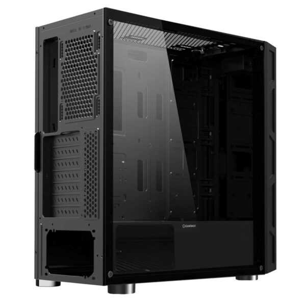 GameMax Kage ARGB PC Gaming Case, Mid-Tower, ATX, ARGB Hub Included, Mobo Sync, Full Tempered Glass Side Panel Included, Water-Cooling Ready | Black - Image 3