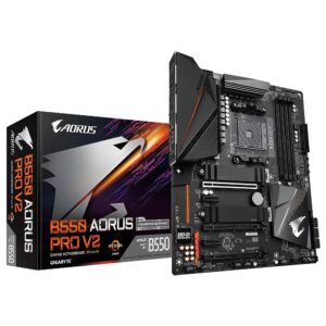 GIGABYTE B550 AORUS PRO V2 (AMD Ryzen 5000/ B550/ ATX/ PCIe4.0/ DDR4/ Realtek ALC1220-VB/ Front & Rear USB Type-C/ RGB Fusion 2.0/ Dual M.2 Thermal Guard/ Gaming Motherboard) (Renewed)
