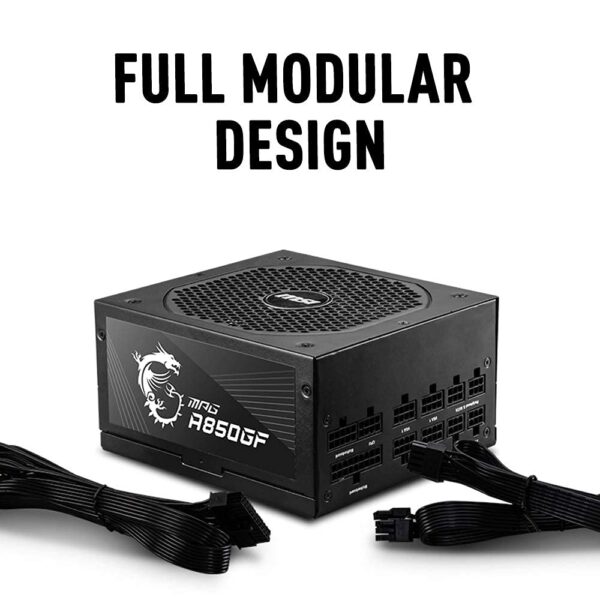 MSI MPG Series Power Supply (PSU): 850 Watt, Full Modular, 80 PLUS Gold Certified, 10 Year Warranty, A850GF (Renewed) - Image 3