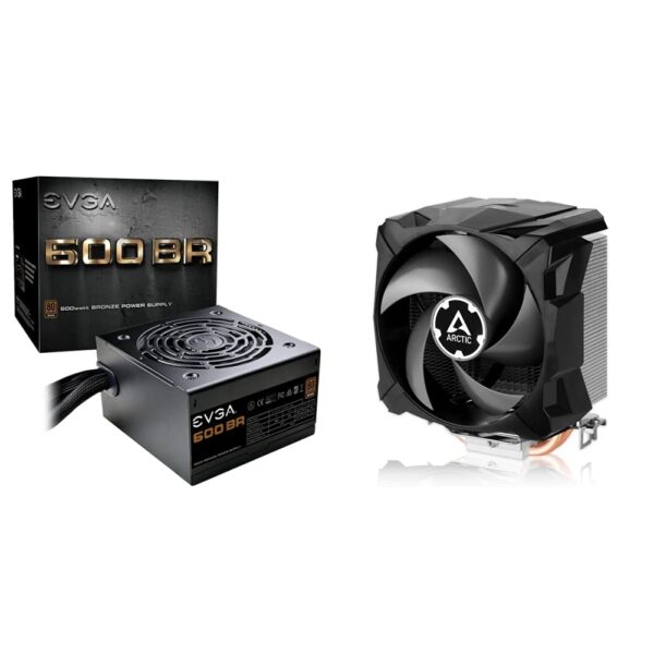 EVGA 600 BR, 80+ Bronze 600W, 3 Year Warranty, Power Supply 100- BR-0600-K1 & Arctic Freezer 7 X - Compact Multi-Compatible CPU Cooler, 100 mm PWM Fan
