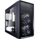 Fractal Design Focus Mini G – Mini Tower Computer Case – mATX – High Airflow – 2X Fractal Design Silent LL Series 120mm White LED Fans Included – USB 3.0 – Window Side Panel – Black