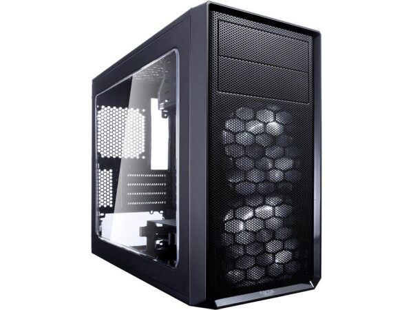 Fractal Design Focus Mini G - Mini Tower Computer Case - mATX - High Airflow - 2X Fractal Design Silent LL Series 120mm White LED Fans Included - USB 3.0 - Window Side Panel - Black