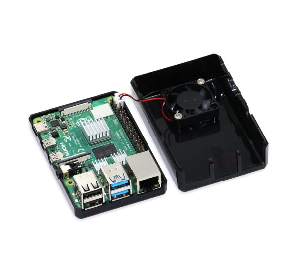 sb components Raspberry Pi 4 Case with Fan, Protective Case for Raspberry Pi 4/Raspberry Pi 4B/Raspberry Pi 4 Model B (Black Closed Case) - Image 5