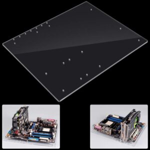 KIMISS Transparent Acrylic Overlock Computer Case, Open Frame DIY Base Stand for ATX Motherboard - High Performance PC Gaming Stand - Easy Assembly - Enhanced Cooling & Maintenance, KIMISSyg89ntp47r