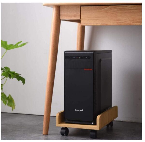 Mobile Desktop Tower Computer Floor Stand ，CPU Stand ATX-Case Caddy with 4 Caster Rolling Wheels (5 Colors) (Color : Teak) - Image 5