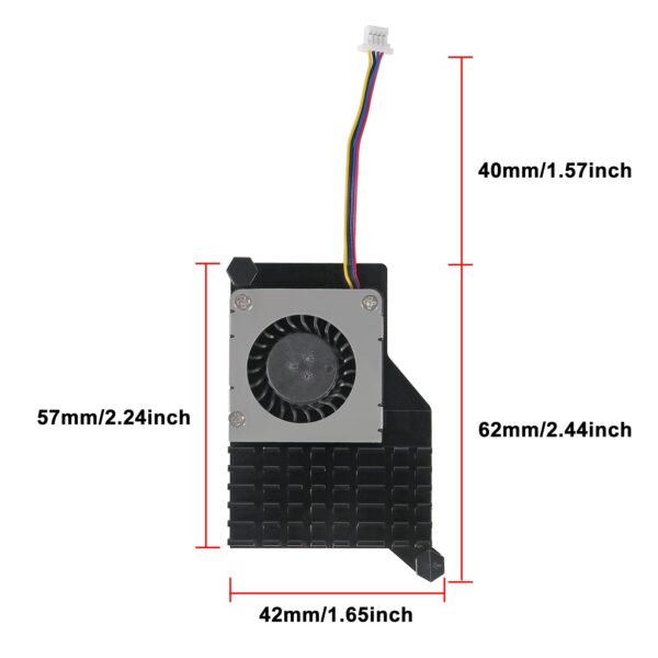 for Raspberry Pi 5 Active Cooler Fan Heatsink Aluminum Speed Adjustable PWN Cooling Fan Heat Sink Radiator Speed Control for Raspberry Pi 5 - Black - Image 6