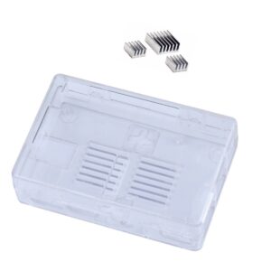 REES52 Raspberry Pi 3 Case, Raspberry Pi 3 Model B Case PC Protective Case with 2X Heatsinks for Raspberry Pi 3 Model B, Pi 2 Model B & Pi Model B+ (Clear)