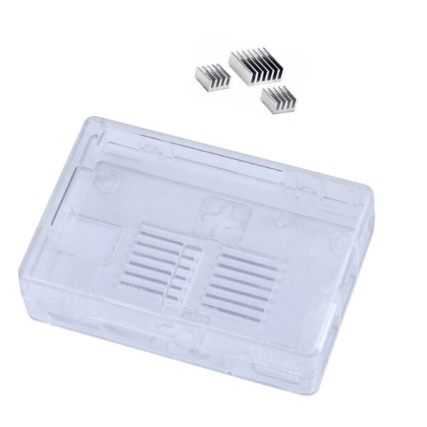 REES52 Raspberry Pi 3 Case, Raspberry Pi 3 Model B Case PC Protective Case with 2X Heatsinks for Raspberry Pi 3 Model B, Pi 2 Model B & Pi Model B+ (Clear)