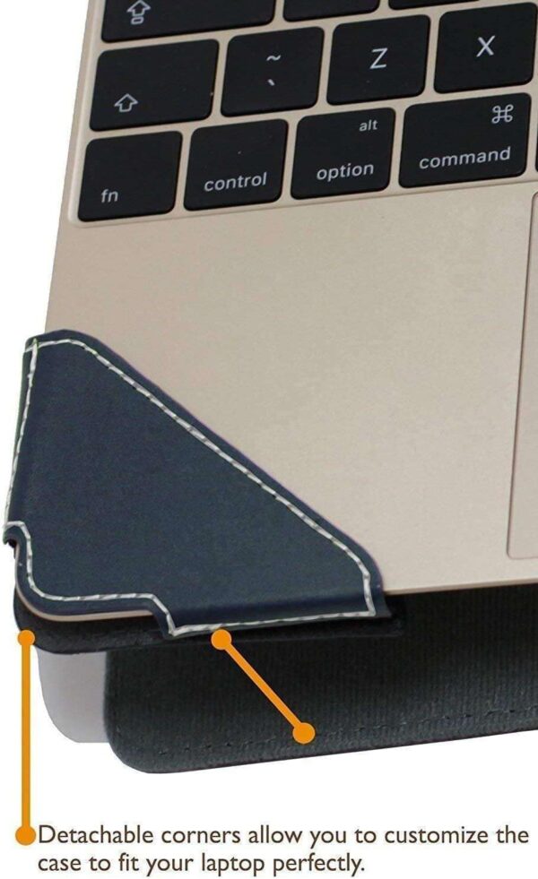 Broonel - Profile Series - Blue Leather Laptop Case - Compatible with Lenovo 100e Chromebook Gen 4 Laptop - Image 4