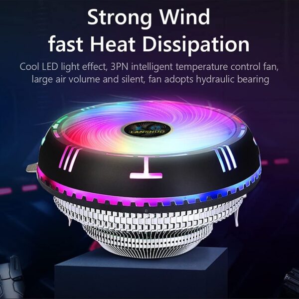 TARCT RGB CPU Ventilator Low Profile CPU Air Cooler with 90mm Silent Fan More Durable - Image 7