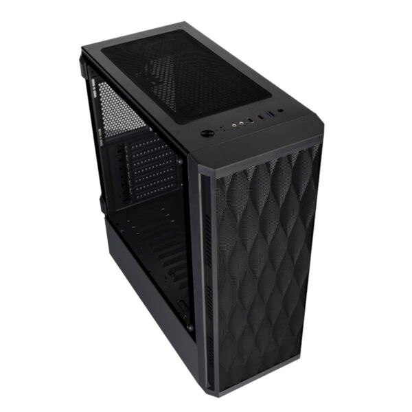 ESGAMING E-ATX Mid Tower Gaming Case with USB 3.0 Port and 4 ×120mm RGB Fan Pre-Installed, High Airflow Computer Case with Polygonal Mesh Front Panel, Crystalline Tempered Glass and Lighting System - Image 8