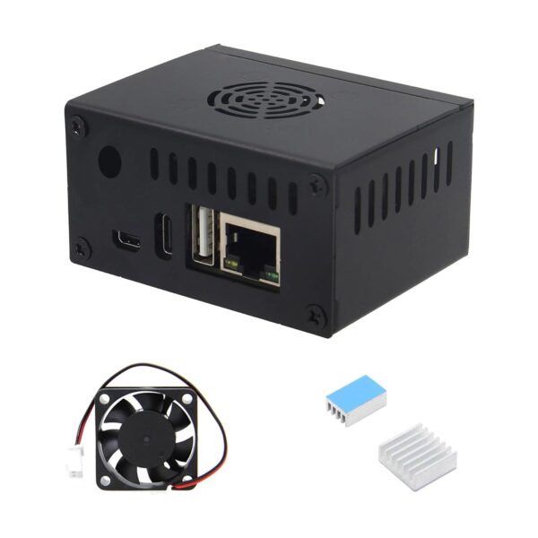 Mjaie Stylish Metal Case with Cooling Fan for Orange Zero3 Board Enclosure Keep Your Device Cool and Secure Metal Enclosure for Orange - Image 5