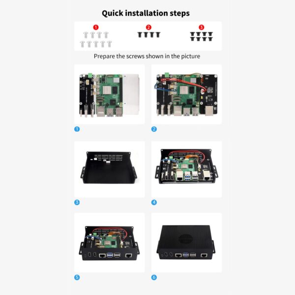 YUGSHNKFC Aluminum Enclosure Case for Development Board with PCIE Ethernet USB3.2 Expansion Board for Optional Large Space - Image 7