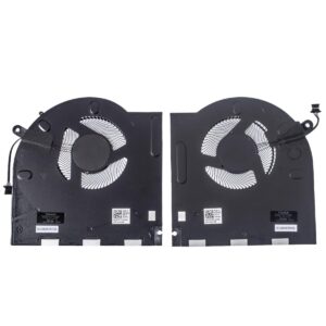 QRFAX Replacement CPU+GPU Cooling Fan for Dell Alienware M17 R3 R4 0CNV63 0H5TYJ DC28000ROSL EG50061S1-1C010-S9A K13087 DC28000RNSL EG50061S1-C060-S9A K13089 DFS240012BK0T DFSCK324162A2K 12V