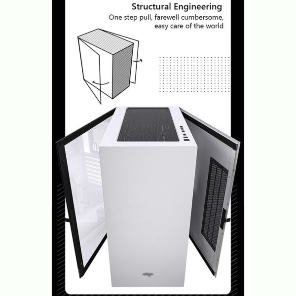 BBNB Gaming Case,Mid-Tower PC Gaming Case E-ATX/ATX/M-ATX/ITX - Front I/O USB 3.0 Port - Hinge Glass Side Panel - 9 Fan Position - Water-Cooling Ready - Image 3