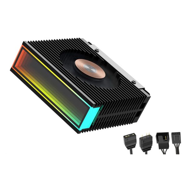 GRABLOOM ARGB Aluminum Alloy M.2 SSD Cooling Heat Sink M.2 NVMe 2280 Hard Disk Sync ARGB Heat Coolers Radiator Cooling Fan AGHP Heat Heatsink - Image 9