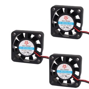 Qtqgoitem Plastic DC 24V PC CPU Cooling Cooler Fan 4cm x 4cm x 1cm 3PCS Black (Model: 9d9 361 de6 55f 1e0)