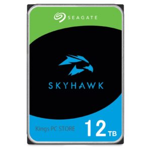 Seagate Skyhawk 12TB Video Internal Hard Drive HDD-3.5 Inch SATA 6Gb/s 7200PRM 256MB Cache for DVR NVR Security Camera System with Rescue Services (ST12000VX0017/0007) (Renewed)