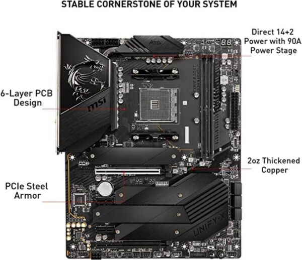 MSI Z590 PRO WiFi ProSeries PC Gaming Motherboard (ATX, 11th/10th Gen Intel Core, LGA 1200 Socket, DDR4, PCIe 4, M.2 Slots, USB 3.2 Gen 2, 2.5G LAN, DP/HDMI, Wi-Fi 6E) (Renewed) - Image 2