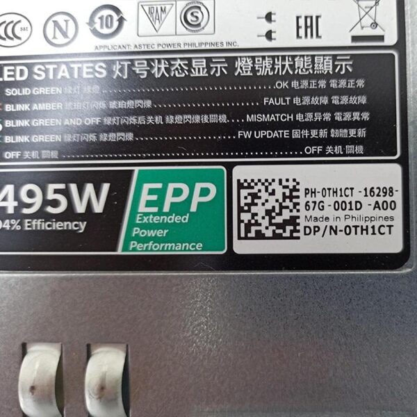Generic for R630 R730 R830 495W Server Power Supply D495E-S1 0TH1CT 05RHVV 0W8R3C Tested (Renewed) - Image 3
