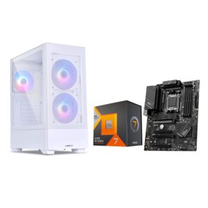 AMD Ryzen 7 7800X3D 8-Core16-Thread Desktop Processor + MSI PRO B650-P WiFi ProSeries Motherboard (AMD AM5, ATX, DDR5, PCIe 4.0) + LIAN LI LANCOOL 205 MESH C Desktop Computer Case White