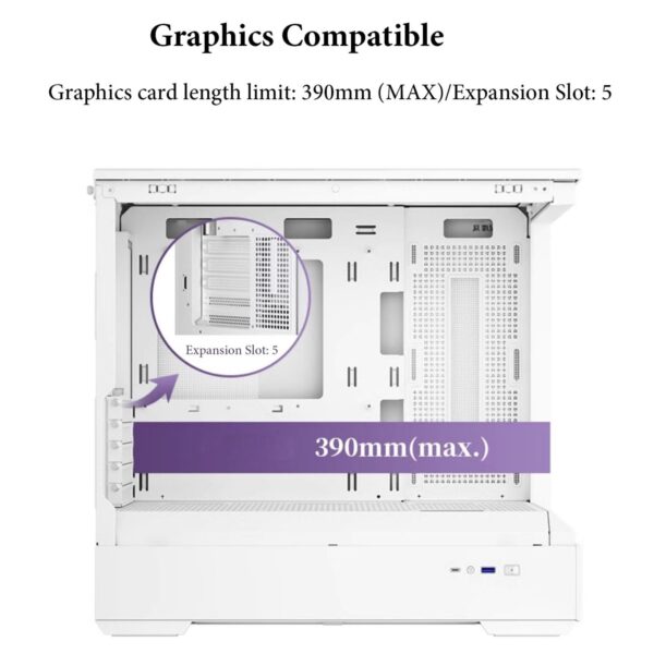 ATX Case, Computer Cases,Mid-Tower PC Gaming Case M-ATX/ITX - Front I/O USB 3.0 /Type-C Port - 270 ° Panoramic View Tempered Glass Panel - Includes A Themed Light Board - Image 7