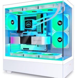 KEDIERS PC Case - ATX Tower Gaming Computer Case with Tempered Glass,Pink
