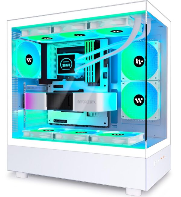 KEDIERS PC Case - ATX Tower Gaming Computer Case with Tempered Glass,Pink