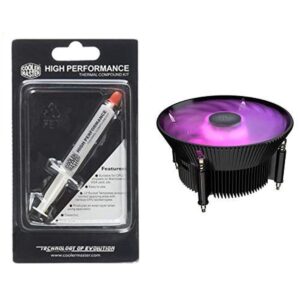Cooler Master High Performance Thermal Paste - (HTK-002-U1) and Cooler Master RR-I71C-20PC-R1 i71C RGB Intel only CPU Air Cooler Anodized Black Aluminum fins 120mm RGB Master Fan