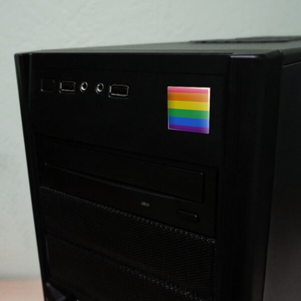 Rainbow Pride Gay Lesbian Contemporary Computer Case Modding Badge Emblem Resin-Topped 1 Stickers - Set of 4 - Image 2