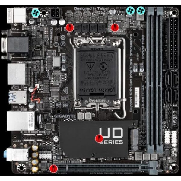 Gigabyte H610I DDR4 (H610/ Intel LGA 1700/ Mini-ITX/ DDR4/ Single M.2/ PCIe 4.0/ USB 3.2 Gen1/ Intel GbE LAN Chip/Motherboard) (Renewed) - Image 6