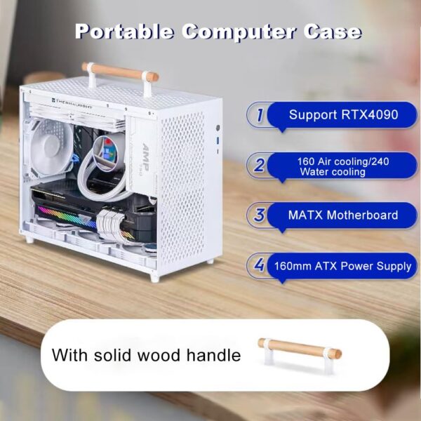 WOTAO Portable Computer Case Cold Rolled Shell PC Gaming Case Desktop PC Case 360mm Graphics Card ITX MATX Motherboard ATX Power Supply - Image 3