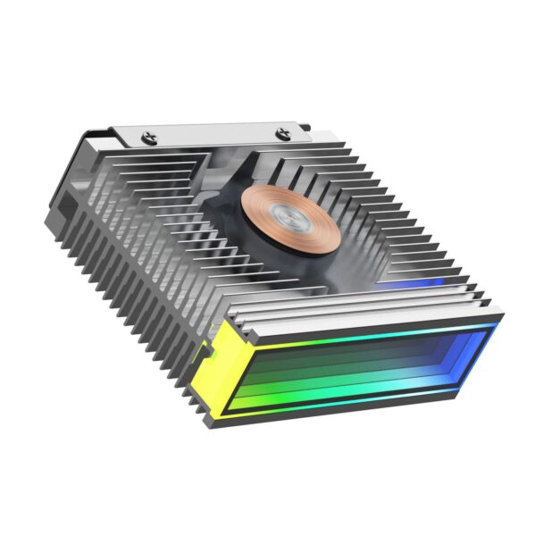 GRABLOOM ARGB Aluminum Alloy M.2 SSD Cooling Heat Sink M.2 NVMe 2280 Hard Disk Sync ARGB Heat Coolers Radiator Cooling Fan AGHP Heat Heatsink - Image 7
