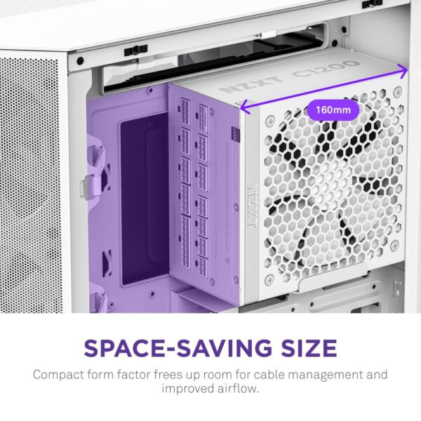 NZXT C1200 Gold ATX 3.1 - Fully Modular Low-Noise PC Gaming Power Supply - 1200 Watts - 80 Plus Gold - 12V-2x6 Connector - Zero Fan Mode - 100% Japanese Capacitors - White (Renewed) - Image 8