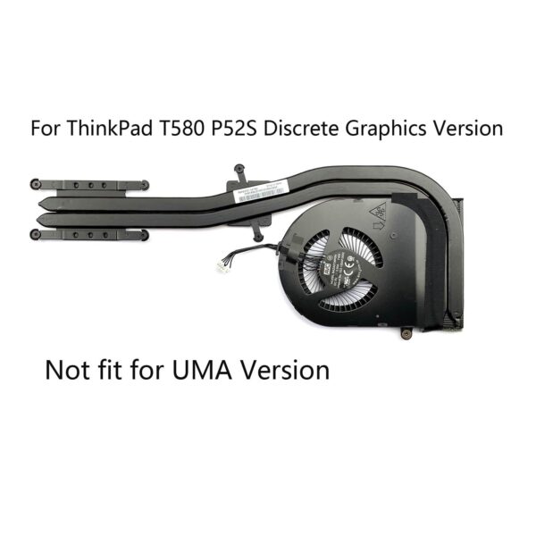 Prefer Warehouse CPU Cooling Fan with Heatsink Compatible with Lenovo ThinkPad T580 P52S Discrete Graphics Version 01ER495 01ER496 (Does Not fit UMA Version) - Image 2