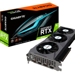 GIGABYTE GeForce RTX 3070 Eagle OC 8G (REV2.0) Graphics Card, 3X WINDFORCE Fans, LHR, 8GB 256-bit GDDR6, GV-N3070EAGLE OC-8GD REV2.0 Video Card (Renewed)