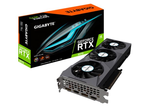 GIGABYTE GeForce RTX 3070 Eagle OC 8G (REV2.0) Graphics Card, 3X WINDFORCE Fans, LHR, 8GB 256-bit GDDR6, GV-N3070EAGLE OC-8GD REV2.0 Video Card (Renewed)