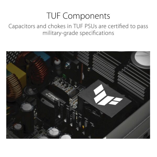 ASUS TUF Gaming 850W Gold (850 Watt, ATX 3.0 Compatible, Fully Modular Power Supply, 80+ Gold, Military-Grade Components, Dual Ball Bearing, Axial-tech Fan, PCB Coating, 10 Year Warranty) (Renewed) - Image 5