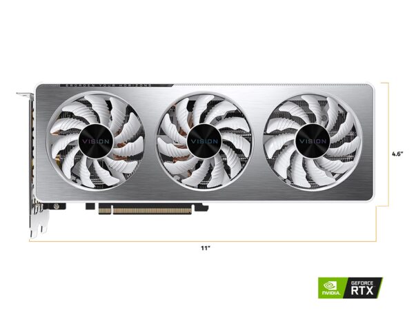GIGABYTE GeForce RTX 3060 Ti Vision OC 8G Graphics Card, WINDFORCE 3X Cooling System, LHR, 8GB 256-bit GDDR6, GV-N306TVISION OC-8GD REV2.0 Video Card (Renewed) - Image 9