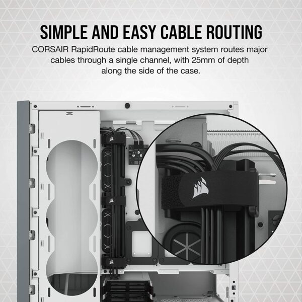 Corsair 5000D Tempered Glass Mid-Tower ATX PC Case (CC-9011209-WW) - White (Renewed) - Image 6