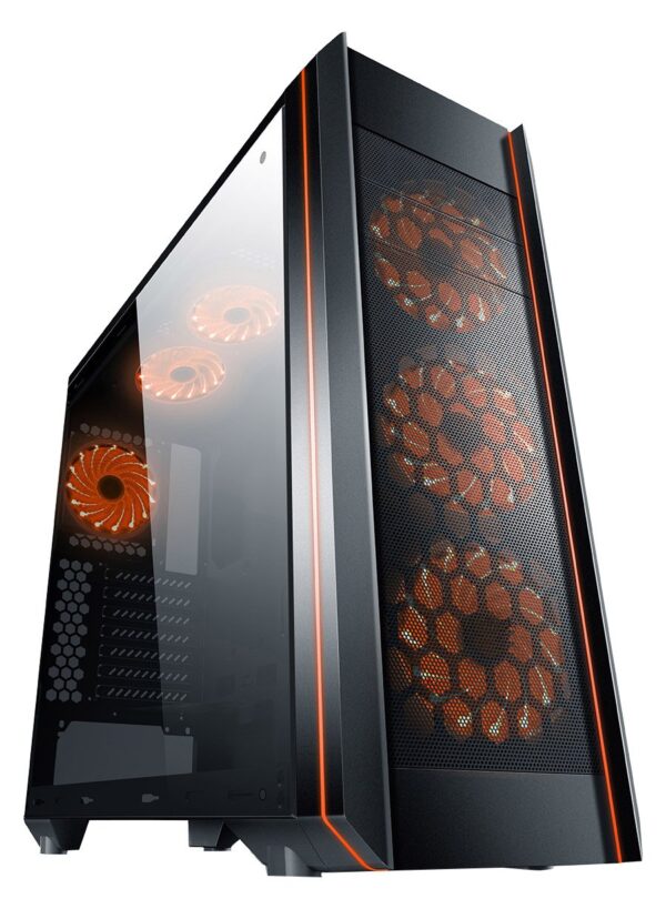 Game Max Amethyst RGB Midi Tower Case with 2 x RGB Front Fan and Tempered Glass Side Panel - Black