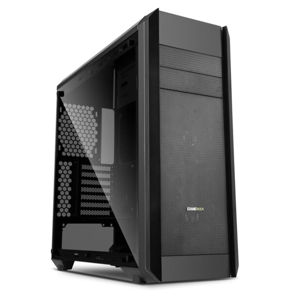 Game Max Amethyst RGB Midi Tower Case with 2 x RGB Front Fan and Tempered Glass Side Panel - Black - Image 9